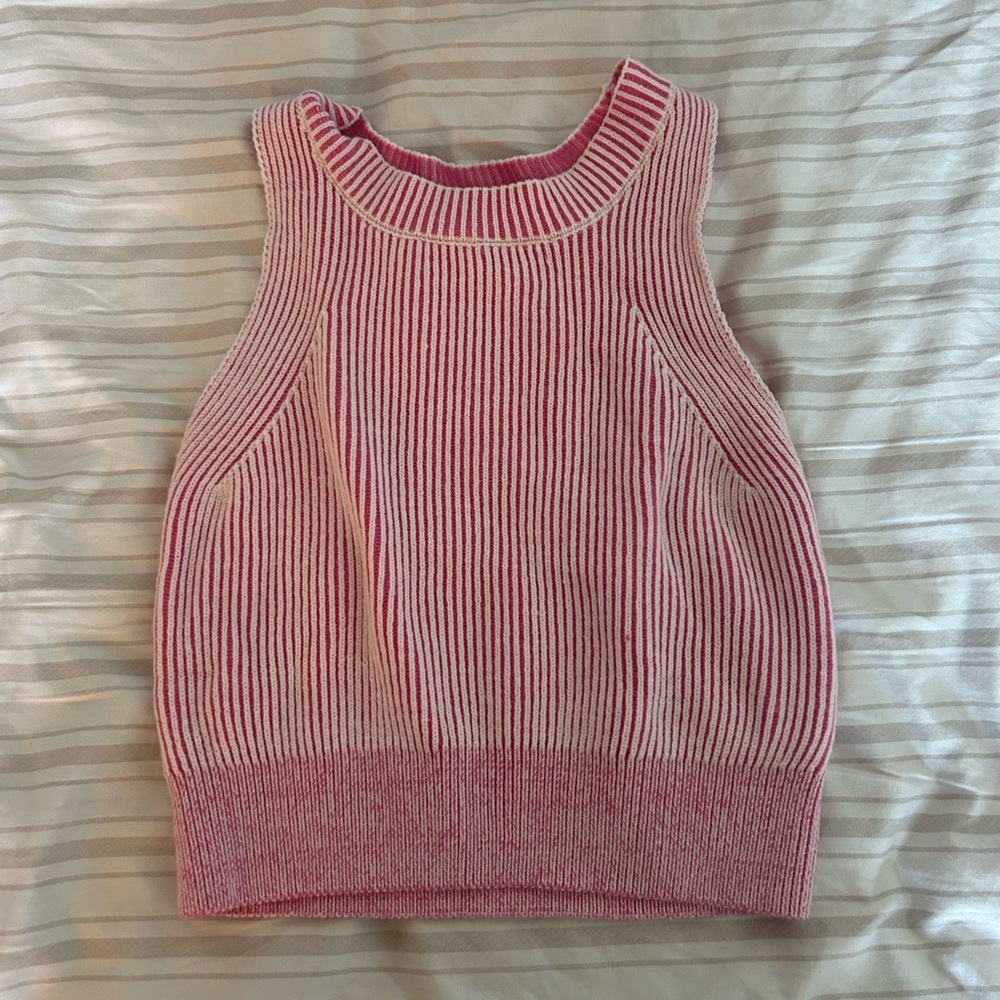 pink sweater vest